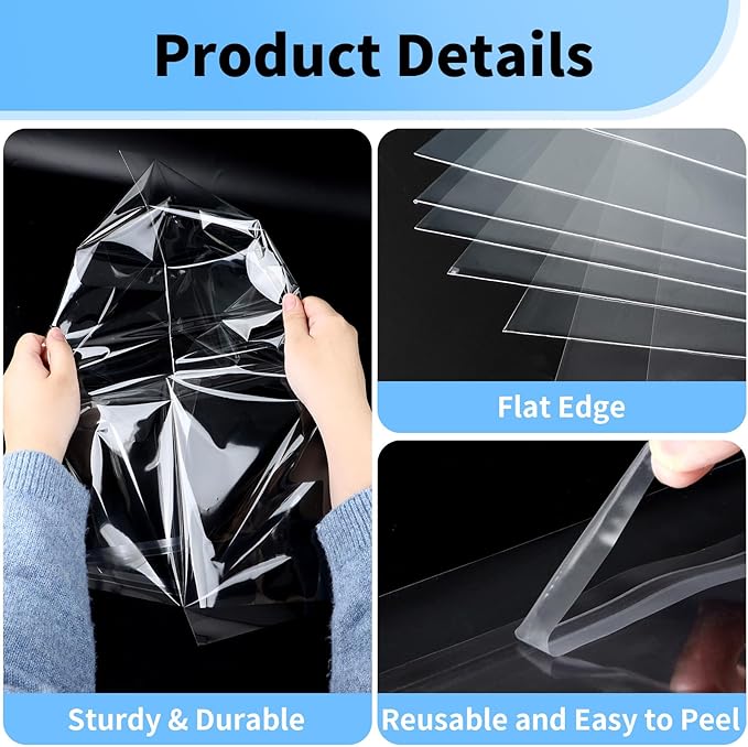 100 Pack Cellophane Bags 12x16 - Acid Free 1.57 mil (Single Side) Thick Heavy Duty Newspaper Protector Sleeves Self Adhesive 12x16 Poster Protector Crystal Clear Plastic Sleeves for Paper Photo