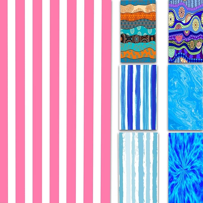 Microfiber Beach Towel Quick Dry Travel Beach Towel 35 x 71 inch Thin Sand Free Beach Towel Oversized Personalized Beach Towels Extra Large Compact Sandproof Pink Striped Beach Towels Clearance