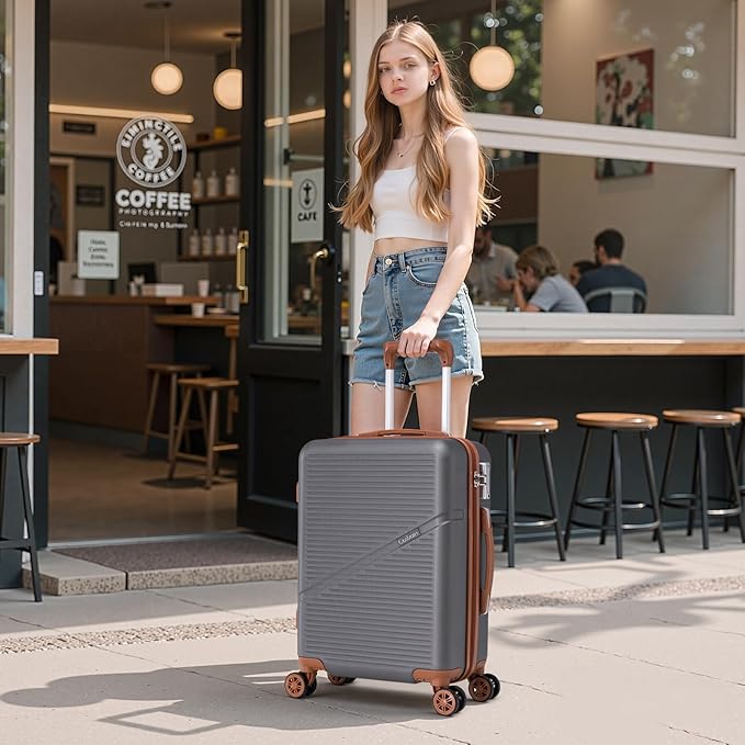 Carry On Luggage 22x14x9 Airline Approved, 20 Inch Carry on Suitcases with Wheels, ABS Lightweight Carry-on Luggage, Travel Suitcase Set with Wheels and TSA Lock