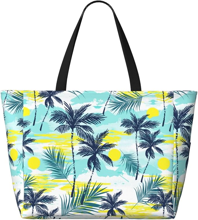 Beach Bag Tote Bags Waterproof Sandproof for Women Large Beach Tote Bag Foldable with Pockets for Weekend Vacation
