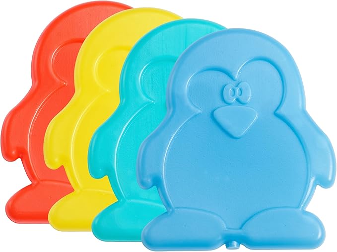 Fit & Fresh Cool Coolers Kids Lunch Box Ice Packs, Slim IcePack for Lunch Bags, Ice Packs Reusable-Multicolored, Set of 4 (Penguin) (Pack of 12)