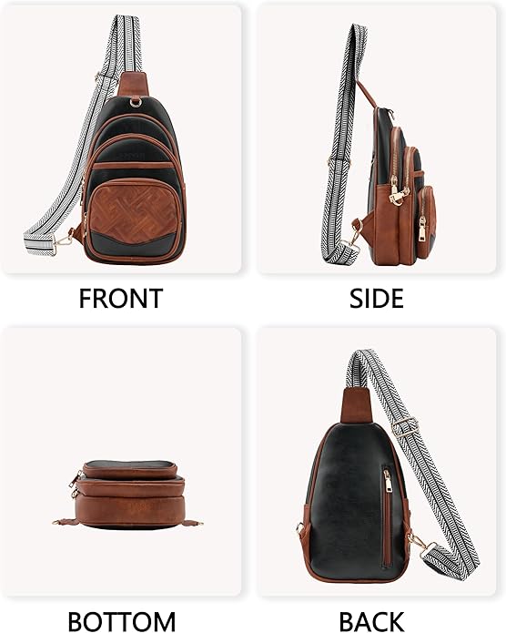 Anti Theft Crossbody Bags for Women, RFID Vegan Leather Sling Purse, Travel Chest Bag & Fanny Pack