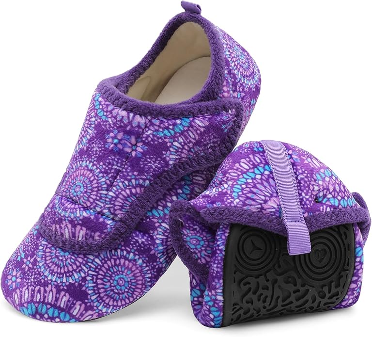 BARERUN Slippers for Women Men Wide House Diabetic Shoes for Women Men Warm Arthritis Edema Swollen Neuropathy Socks Slip on Adjustable Fuzzy Comfy Soft Womens Mens Bedroom Sliipers