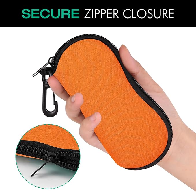 MoKo Sunglasses Soft Case Ultra Light Neoprene Zipper Eyeglass Case for Men Women