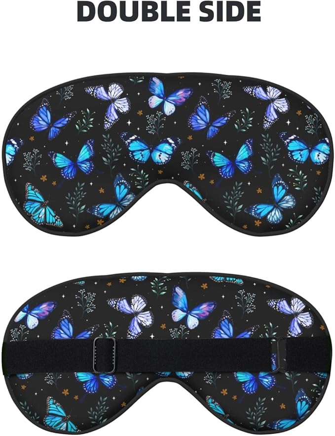 Butterflies Sleep Mask Breathable Soft Eye Mask for Sleep for Women Men Lightweight Eye Cover for Travel, Night Work, Nap, Office