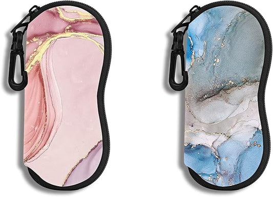 Hion Sunglasses Soft Case Ultra Light Neoprene Zipper Eyeglass Case With Belt Clip