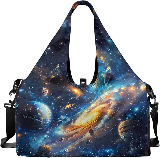 Mens Travel Bag with Shoes Compartment, Duffle Gym Bag with Yoga Mat, Detachable Strap, Sport Totes Ventilated Lightweight Overnight Bag