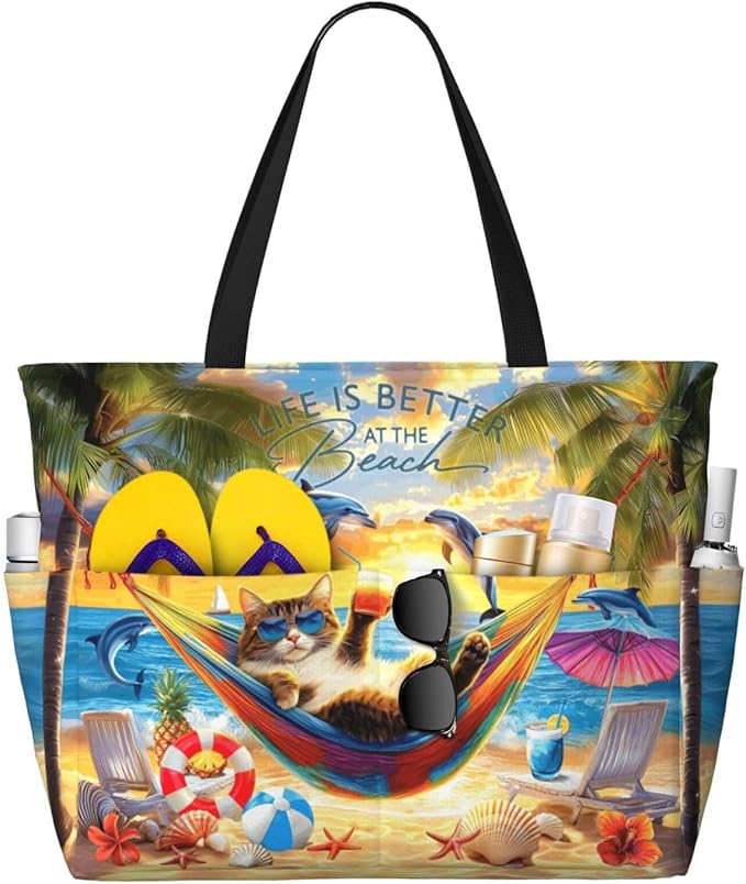 Extra Large Beach Bags For Women, Waterproof Beach Totes Bags For Women, Lightweight Foldable Pool Bag With Zipper