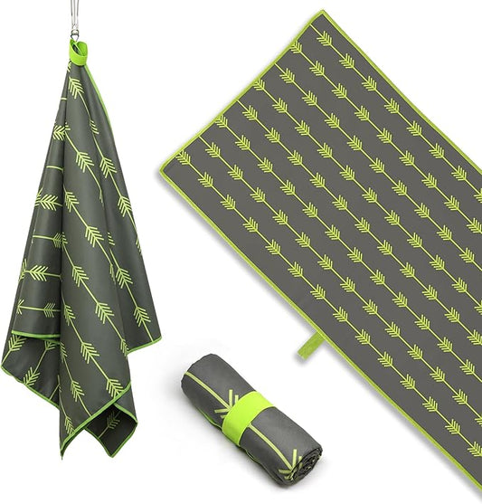 Acteon Large Microfiber Beach Towel, 64" x 30" Quick Dry Odor-Free Technology, Men & Women Fast Drying Absorbent Swim Towels for Swimmers, Sand, Pool, Travel, Hiking, Gym, Camping, Bath