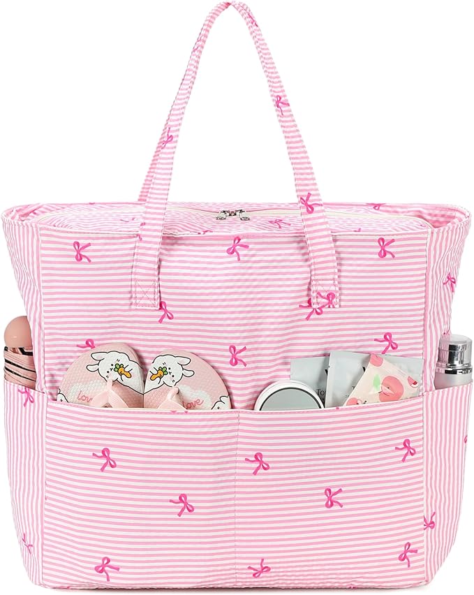 Bluboon Beach Bags for Women, Large Waterproof Tote Bag With Wet Compartment for Pool Weekender Travel Gym