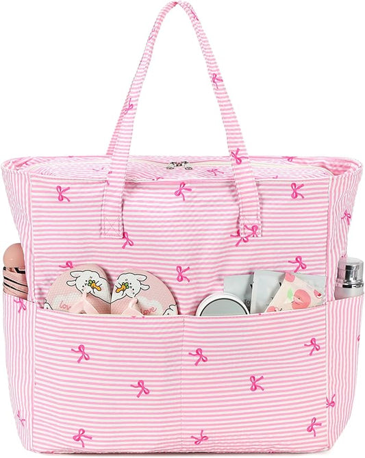 Bluboon Beach Bags for Women, Large Waterproof Tote Bag With Wet Compartment for Pool Weekender Travel Gym