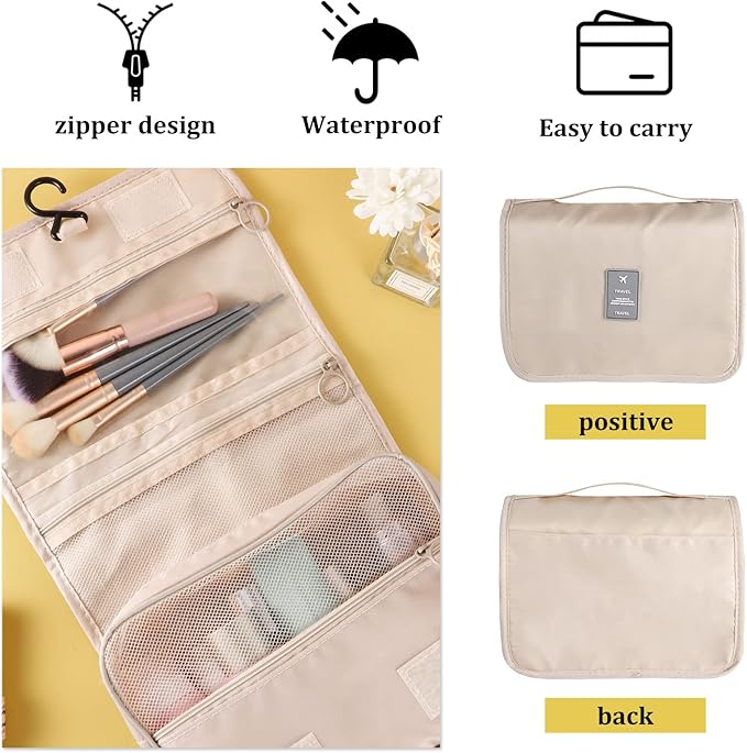 Pengxiaomei Hanging Toiletry Bag Waterproof Traveling Toiletries Bag Portable Travel Makeup Pouch Multifunction Travel Bathroom Bag Stocking Stuffers for Women Girls Christmas Gifts