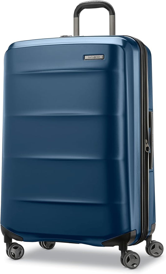Samsonite Octiv Lightweight Hardshell 28-Inch Large Checked Luggage - Durable & Impact Resistant, 360° Aero Trac Spinner Wheels, Adjustable Telescopic Handle, Expandable, TSA Approved Lock - Blue