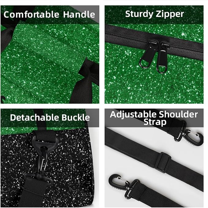 Personalized Green Glitter Cheer Bag for Cheerleaders, Custom Sport Gym Bag Dance Bag Travel Duffle Bag Cheerleading Gifts for Women