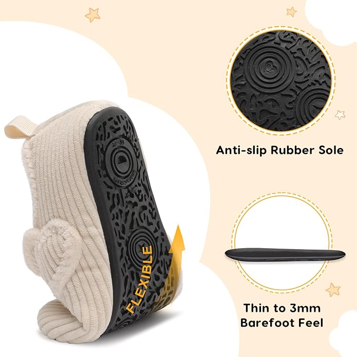 LeIsfIt Toddler Slippers Boys Girls House Shoes Soft Warm Kids House Slippers Slip on Cozy Bedroom Sock Shoes Non-slip Indoor Outdoor Slipper Shoe