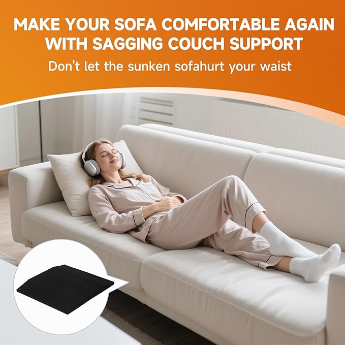20"x20"Couch Cushion Support for Sagging Seat, Trapezoid 40D High Density Foam Couch,Sofa Cushion Support Replacement for Furniture Sagging, Black(3PCS)
