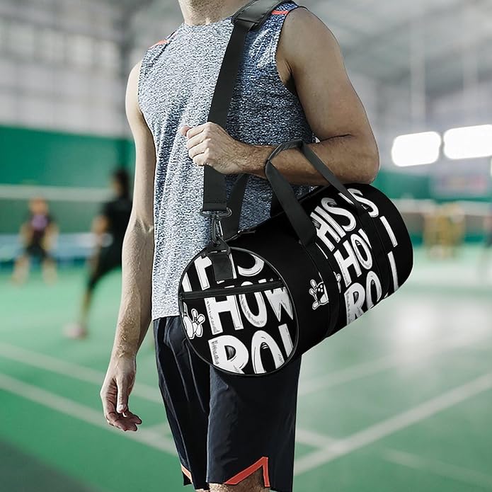 Bowling This Is How I Roll Mens Gym Bag for Women Sports Duffle Weekender Bags Travel Handbag Carry On