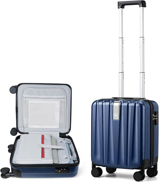 Hanke 16 inch Underseat Carry on Suitcases with Wheels,Lightweight Hard Shell Carry on Luggage with Wheels for Weekender, Small Suitcase,Travel Luggage Christmas Gifts for Birthday （Dark Blue）