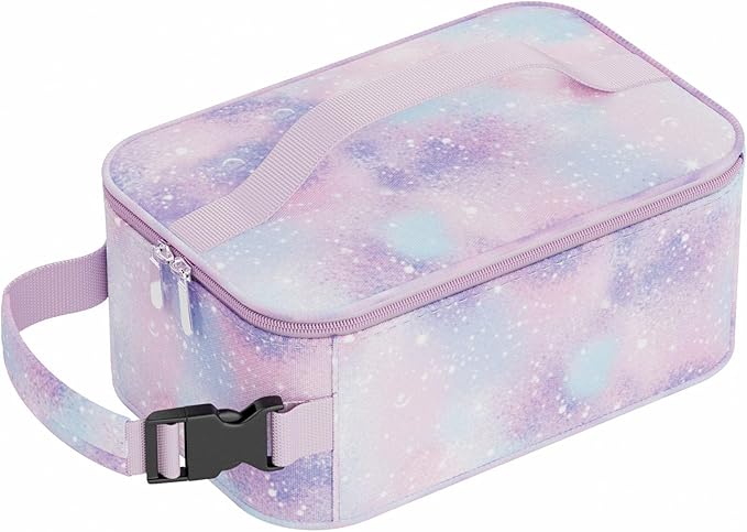 HowFly Small Lunch Box for Men- Small Insulated Snack Bag for Kid - Mini Cooler Bag Resuable Freezable Lunch Bags Thermal Lunchbox for Women Kids Work - Pink Astral