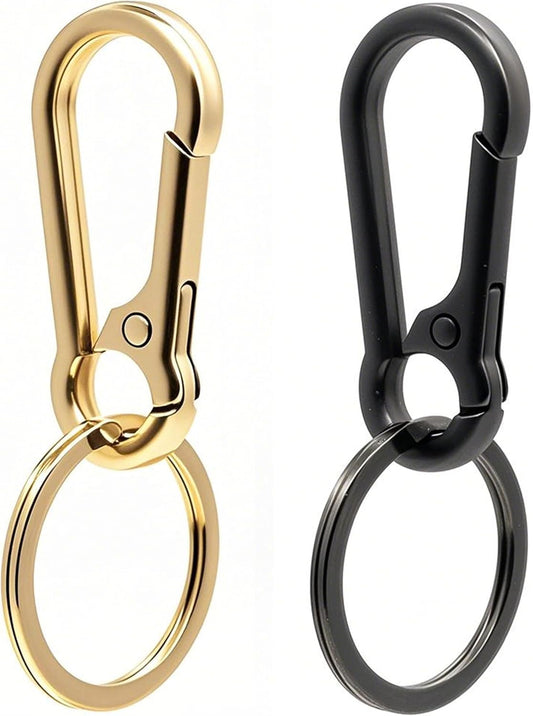 Keychain Keyring Set for Men Women Classic Metal Home Car Key Holder Organizer Portable Carabiner Clip Accessories 2PCS