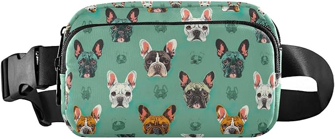 Kawaii French Bulldog Fanny Pack for Women Men Water Resistant Fashion Waist Packs with Adjustable Strap Belt Bag for Travel Workout Jogging Hiking 21219312