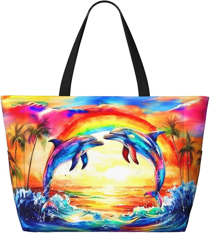 Large Beach Tote Bag Beach Bag Waterproof Sandproof Lightweight Women Tote
