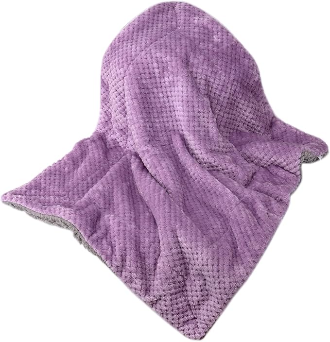 Fuzzy Sherpa Reversible Blanket for Baby, Soft Warm Cozy Coral Fleece Toddler, Infant or Newborn Reversible Blanket for Crib, Stroller, Travel, 40”×60”, Lavender