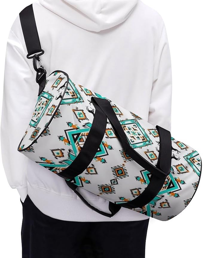 Weekender Carry on Beach Yoga Overnight Luggage Bag Southwestern Aztec Horse Gym Sports Duffle Bag Dance Gymnastics Bags