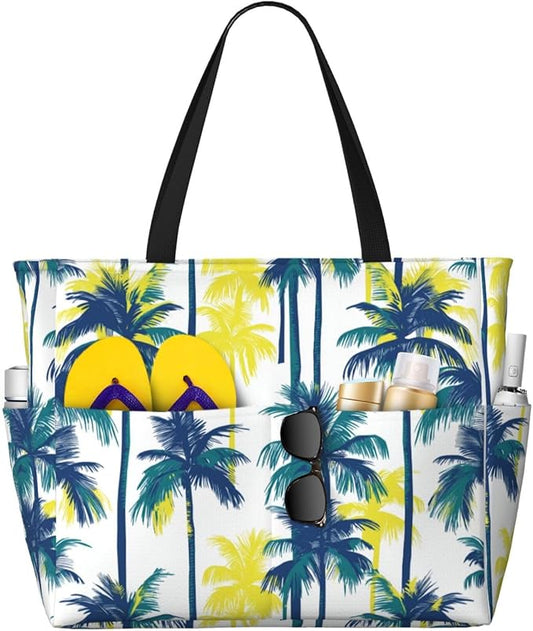 Beach Tote Bag for Women Beach Bag Waterproof and Sandproof Tote Bag with Wet Bag Large Travel Bag for Weekend Travel