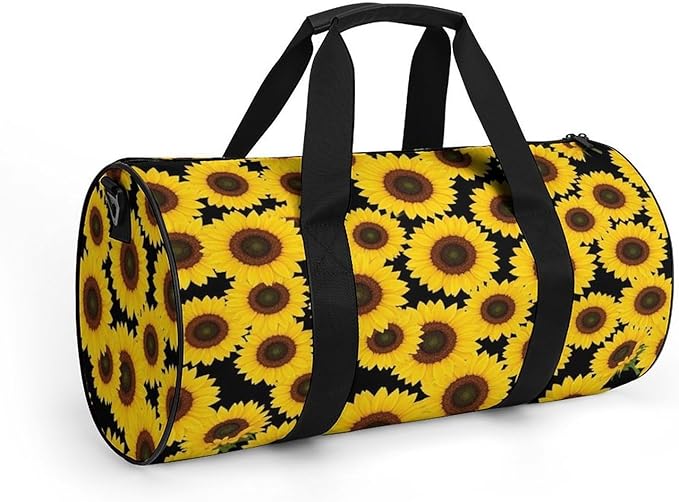 Dance Sports Gymnastics Bag Floral Sunflower (7) Foldable Gym Bags Lightweight Travel Sports Bag Unisex Gym Duffel Bags