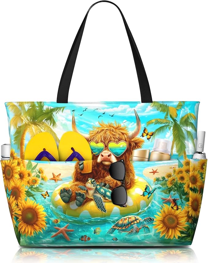 Large Beach Tote Bag Beach Bag Waterproof Sandproof Lightweight Women Tote