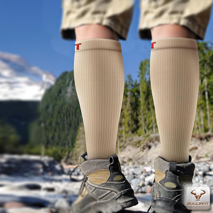 BULLIANT Compression Socks 3Pairs-15-20mmHg Circulation Support Men Women Hiking Sports Recovery-Upgraded Wicking Tech