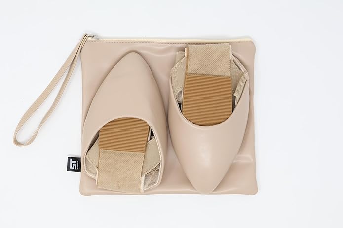 Silky Toes Foldable Flats for Women | Ankle Strap Dress Shoes with Purse for Weddings, Events, & Parties