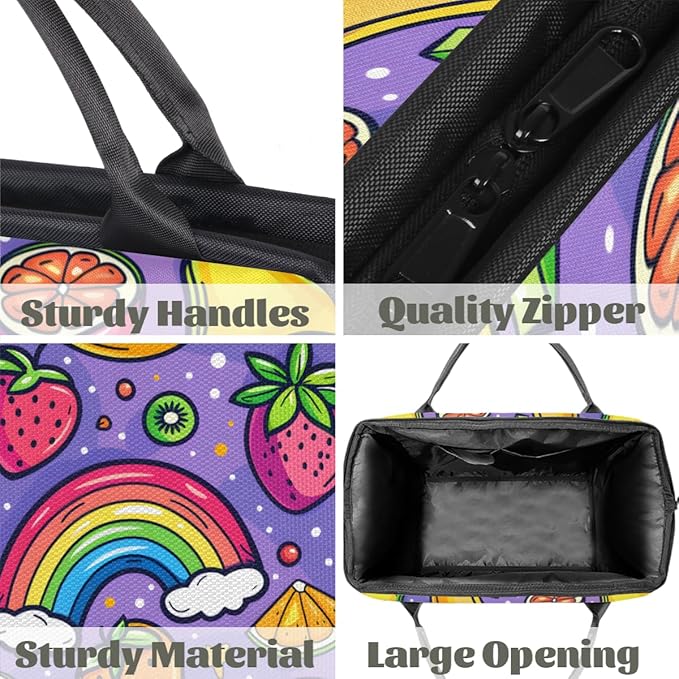Rainbow Fruit Overnight Weekender Bag for Women Men Travel Duffel Bags Waterproof Luggage Carry on Sports Yoga Gym Bag