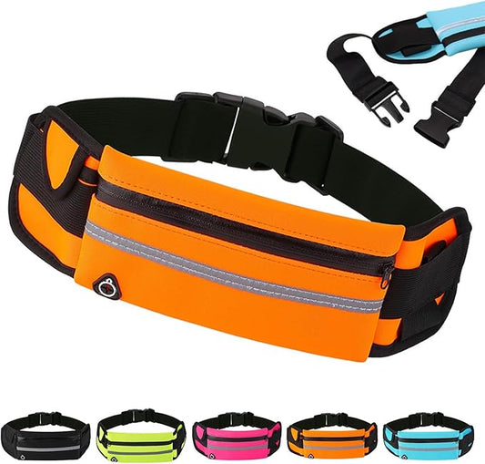 Anti-Theft Invisible Waist Bag - 2026 Lightweight Waterproof Money Belt, Multifunctional Running Belt with Water Bottle Strap, Hidden Travel Pouch for Passport Phone (Orange)