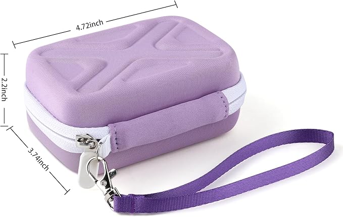 Digital Camera Case for AbergBest 21 Mega Pixels 2.7" LCD Rechargeable HD/Kodak Pixpro/Canon PowerShot ELPH 180/190/Sony DSCW800/DSCW830 Cameras, Travel Carrying Protective Case for Camera- Purple