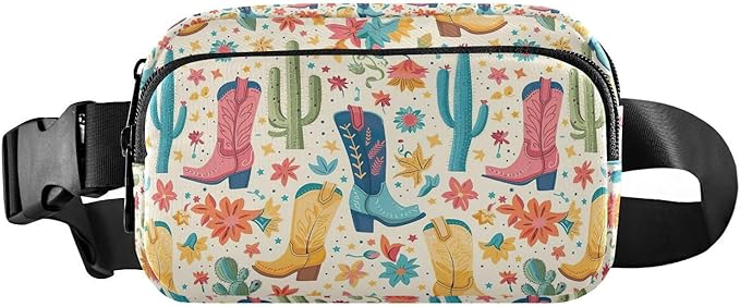 Cute Cowboy Boots Fanny Pack for Women Men Water Resistant Fashion Waist Packs with Adjustable Strap Belt Bag for Travel Workout Jogging Hiking 21220203