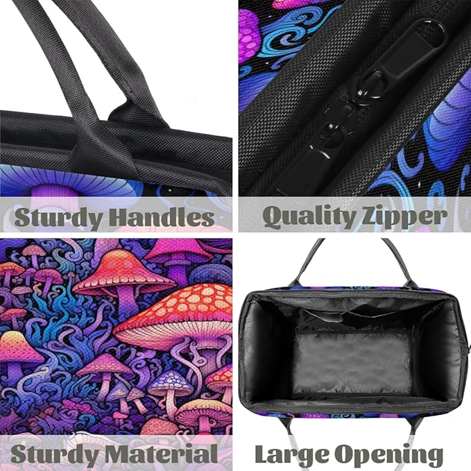 Mushroom Forest Overnight Weekender Bag for Women Men Travel Duffel Bags Waterproof Luggage Carry on Sports Yoga Gym Bag