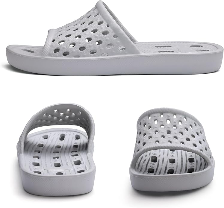 Litfun Shower Shoes for Women Non-Slip Quick Dry Shower Slippers Lightweight Pool Sandals with Drain Holes for College Dorm, Beach, Bathroom & Gym
