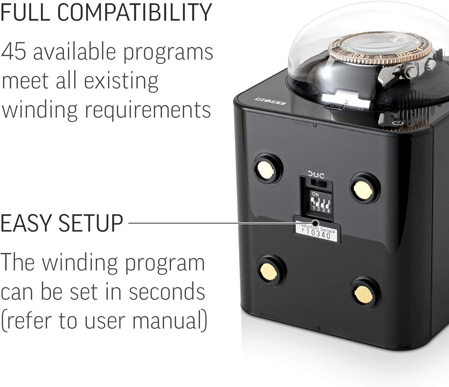 Watch Winder for Automatic Watch with Vertical Rotor Stop (with AC Adapter)