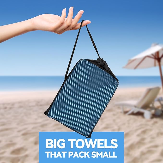 Microfiber Towel for Gym, Workout, Sweat Towel – Quick Dry, Ultra Compact, Lightweight & Super Absorbent(Marine Blue,40x20 in)