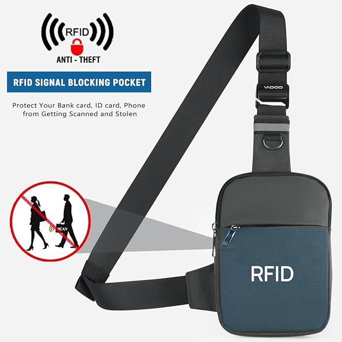 Small Sling Bag Mini Crossbody Bag with RFID Blocking Fashionable Fanny Pack for Women and Men Chest Bag for Travel
