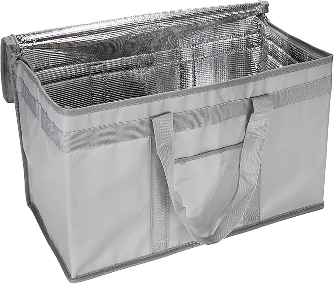 Yalin XXXL Large Insulated Cooler Bag, Styrofoam Cooler of Keep Food Hot or Cold, Reusable Double Zipper Food Delivery Bag for Grocery Shopping, 23" W x 15" H x 14" D