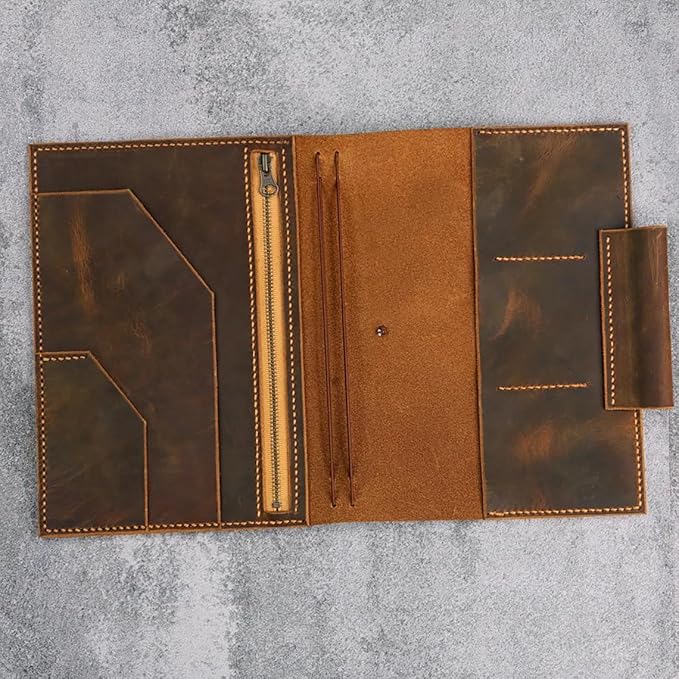 Personalized leather travel journal A5 refillable notebook/leather passport boarding pass holder/leather travel organizer NA505TZ