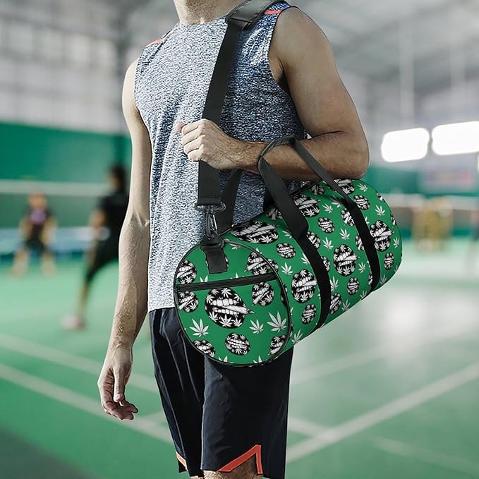 Dance Sports Gymnastics Bag Weedleaf Pot Stoner Art Foldable Gym Bags Lightweight Travel Sports Bag Unisex Gym Duffel Bags