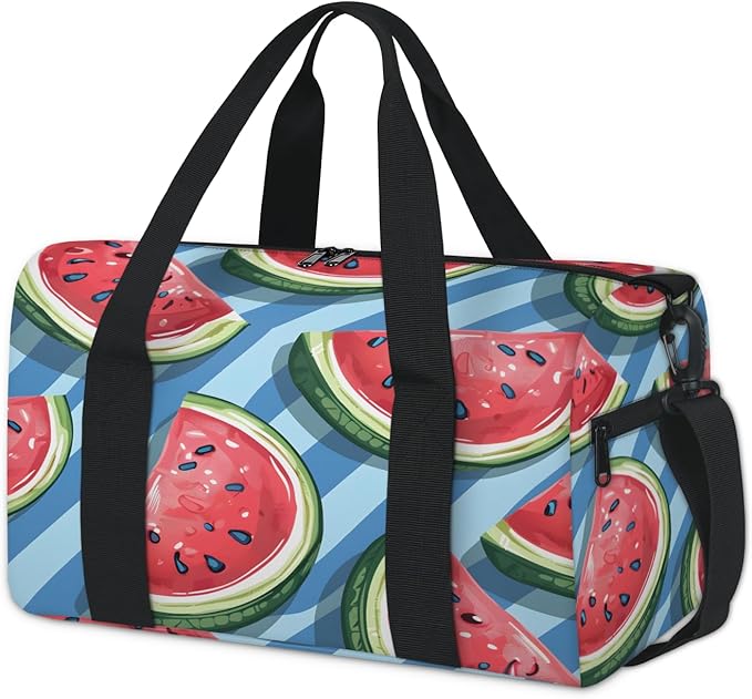 Watermelon Design Travel Duffle Bag for Women Men, Overnight Weekender Bag, Carry on Tote for Sport Gym