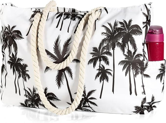 KUAK Beach Bag, Large Beach Bags for Women Waterproof Sandproof Beach Tote Bag with Zipper and Pockets for Pool Family