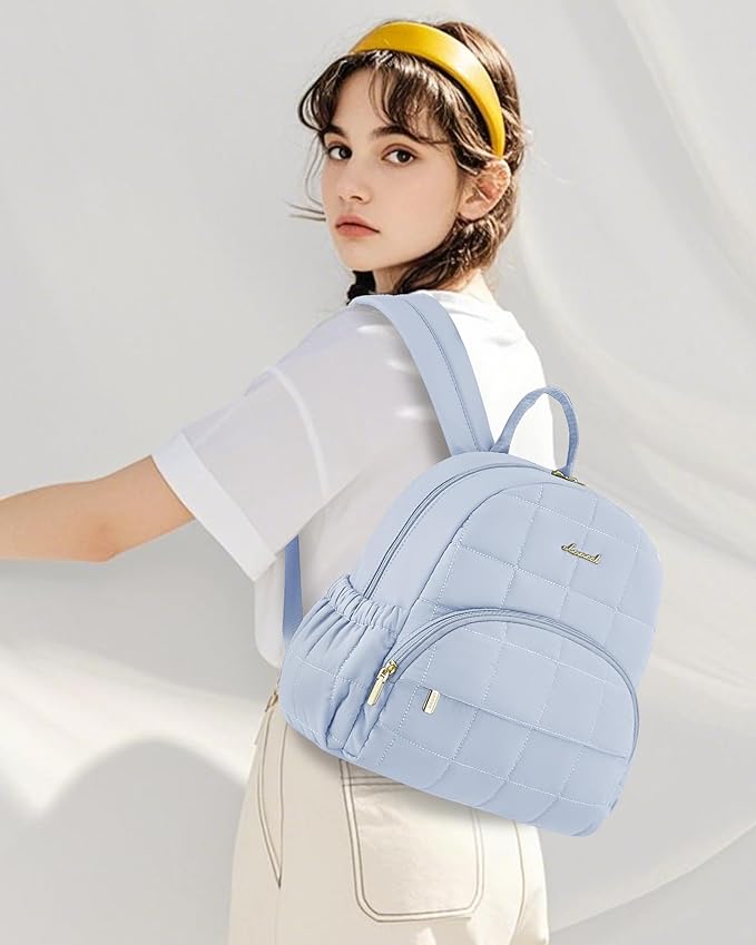 LOVEVOOK Small Backpack Purse for Women, Mini Puffer Backpack with Anti-theft Pocket, Lightweight Quilted Casual Daypack for Daily Work & Travel