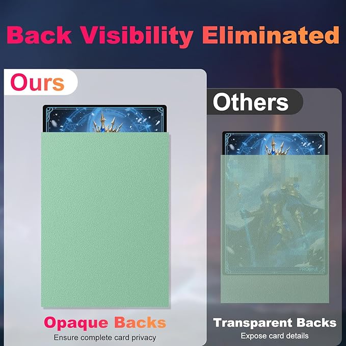 200 Pack Card Sleeves, Matte Dual Trading Card Sleeves with Opaque Back & Smooth Shuffle, Tear Resistant Card Protectors for MTG, TCG (Eucalyptus Green)