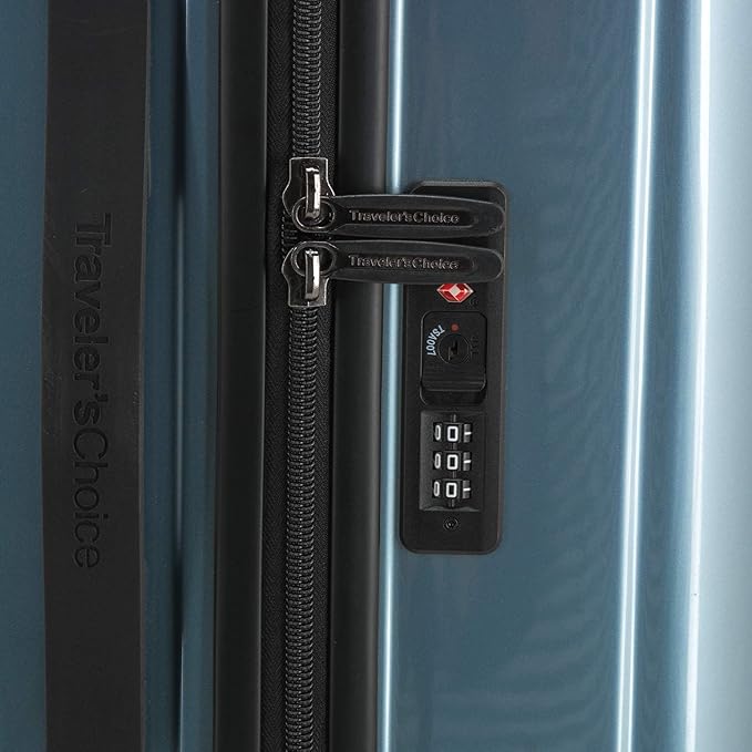 Traveler's Choice Ultimax II Polycarbonate Hardside Luggage with Spinner Wheels, Teal, 31-Inch Large Trunk